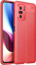 Voor Xiaomi Redmi K40 Pro + Litchi Texture TPU schokbestendig hoesje (rood)