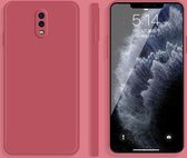 Voor OPPO R17 effen kleur imitatie vloeibare siliconen rechte rand valbestendige volledige dekking beschermhoes (rood)