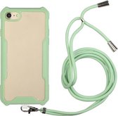 Acryl + kleur TPU schokbestendig hoesje met nekkoord voor iPhone 8 Plus / 7 Plus (avocado groen)