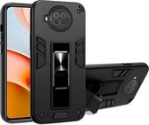 Voor Xiaomi Redmi Note 9 Pro 5G 2 in 1 PC + TPU schokbestendige beschermhoes met onzichtbare houder (zwart)