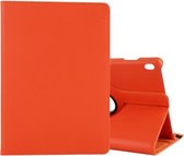 Voor Lenovo M10 Litchi Texture Horizontale Flip 360 graden rotatie lederen tas met houder (oranje)