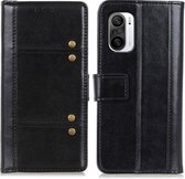 Voor Xiaomi Redmi K40 Pro Peas Crazy Horse Texture Horizontale Flip lederen tas met houder & kaartsleuven & portemonnee (zwart)