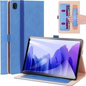 Voor Samsung Galaxy Tab A7 10.4 (2020) T500 Business Retro PU Horizontale Flip Leren Case met Houder & Kaartsleuven & Draagriem (Blauw)