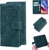 Voor Xiaomi Redmi K40 / K40 Pro / Poco F3 Tijger Embossing Patroon Horizontale Flip Leren Case met Houder & Kaartsleuven & Portemonnee (Groen)