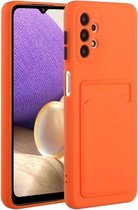 Voor Samsung Galaxy A52 5G / 4G kaartsleuf ontwerp schokbestendig TPU beschermhoes (oranje)