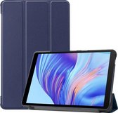 Voor Huawei Honor X7 / MatePad T8 Custer Geschilderde TPU Smart Tablet Leren Hoes met Tri-Fold Beugel (donkerblauw)