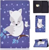 Voor Samsung Galaxy Tab A7 Lite 8.7 (2021) T220 / T225 Spanning Textuur Gekleurde tekening Horizontale flip lederen tas, met houder en kaartsleuven (White Fox)