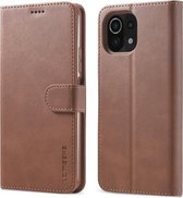 Voor Xiaomi Mi 11 Lite LC.IMEEKE Kalfsstructuur Horizontale flip lederen tas, met houder & kaartsleuven & portemonnee (koffie)