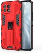 Voor Xiaomi Mi 11 Lite Supersonic PC + TPU schokbestendige beschermhoes met houder (rood)