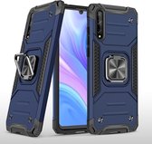 Voor Huawei P Smart S / Enjoy 10S / Y8P Magnetisch pantser Schokbestendig TPU + pc-hoesje met metalen ringhouder (blauw)