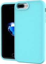 Effen kleur pc + siliconen schokbestendig skid-proof stofdicht hoesje voor iPhone 6 & 6s / 7/8 (groenblauw)