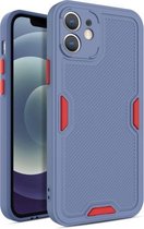 Contrast-kleur rechte rand mat TPU schokbestendig hoesje met geluid omzettend gat voor iPhone 12 (grijs)