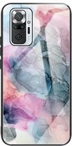 Voor Xiaomi Redmi Note 10 Pro / Note 10 Pro Max Abstract Marble Pattern Glass beschermhoes (Abstract Multicolor)