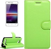 Voor Huawei Y3 II / Y311 Litchi Texture Horizontale Flip Leren Case met Magnetische Gesp & Houder & Kaartsleuven & Portemonnee (Groen)