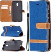 Voor Nokia C1 Plus Kleuraanpassing Denim Textuur Horizontale Flip Leren Case met Houder & Kaartsleuven & Portemonnee & Lanyard (Koningsblauw)