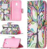 Voor Nokia C1 Plus Gekleurde Tekening Patroon Horizontale Flip Leren Case met Houder & Kaartsleuven & Portemonnee (Life Tree)