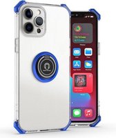 Hyun Shadow Hoogtransparante anti-val TPU beschermhoes met ringbeugel voor iPhone 12 mini (blauw)