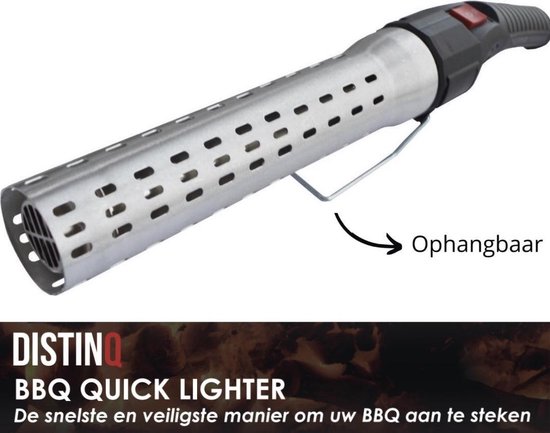 DistinQ BBQ Lighter Aansteker - Elektrische Barbecue Houtskool Starter voor Barbecue, Grill en Open haard - 2000 Watt Vaderdag Cadeau