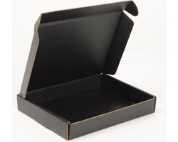 Brievenbusdozen Zwart - Formaat 25,5 x 16 x 2,5 cm - A5 Verzenddoos - Karton