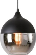 KLIMliving Moorea - Hanglamp - 1xE27 - Zwart - Metaal - Glas - Smoke - Hanglamp eetkamer - Hanglamp woonkamer - Hanglamp industrieel