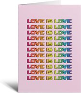 Kaart - Love is Love Rainbow - Regenboog - Liefde - Love - LHBT -  Verjaardag - Vriend - Vriendin