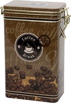 Bewaarblik/theeblik/voorraadblik - Rechthoekig - Beugelsluiting - Groot - Italiaanse Koffie
