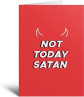 Kaart - Not Today Satan - Verjaardag - Grappig - Rood - Vriend - Vriendin