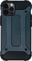 BMAX Classic Armor Phone case hoesje geschikt voor iPhone 12 / Hard Cover / Beschermhoesje / Telefoonhoesje / Hard case / Telefoonbescherming - Blauw