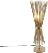 QAZQA broom - Landelijke Tafellamp - 1 lichts - H 58 cm - Goud/messing - Woonkamer | Slaapkamer | Keuken