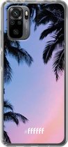 6F hoesje - geschikt voor Xiaomi Redmi Note 10 Pro -  Transparant TPU Case - Sunset Palms #ffffff