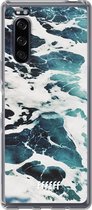 Sony Xperia 5 II Hoesje Transparant TPU Case - Waves #ffffff