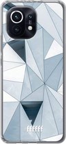 6F hoesje - geschikt voor Xiaomi Mi 11 -  Transparant TPU Case - Mirrored Polygon #ffffff