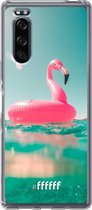 Sony Xperia 5 II Hoesje Transparant TPU Case - Flamingo Floaty #ffffff