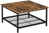 Segenn's Harbin Salontafel - Industrieel - Vintage Tafel - Salontafels Hout - Bruin/Zwart - 80 x 80 x 45 cm