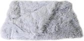 Luxe Fluffy Hondendeken - Fluffy Zachte Pluche Dierendeken – Kattendeken - 100x75 cm - L - Licht grijs