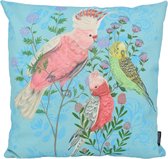 Blue Love Birds / Vogels Kussenhoes | Outdoor / Buiten | Katoen / Polyester | 45 x 45 cm