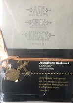 Journal - Faux Leather Ask Seek Knock - Gray - 190 x 136 mm - 160 pages