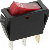 Schakelaar - rood - 220 volt - 15A - verlicht