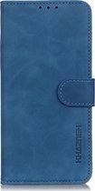 LG K40s Hoesje - Mobigear - Retro Serie - Kunstlederen Bookcase - Blauw - Hoesje Geschikt Voor LG K40s