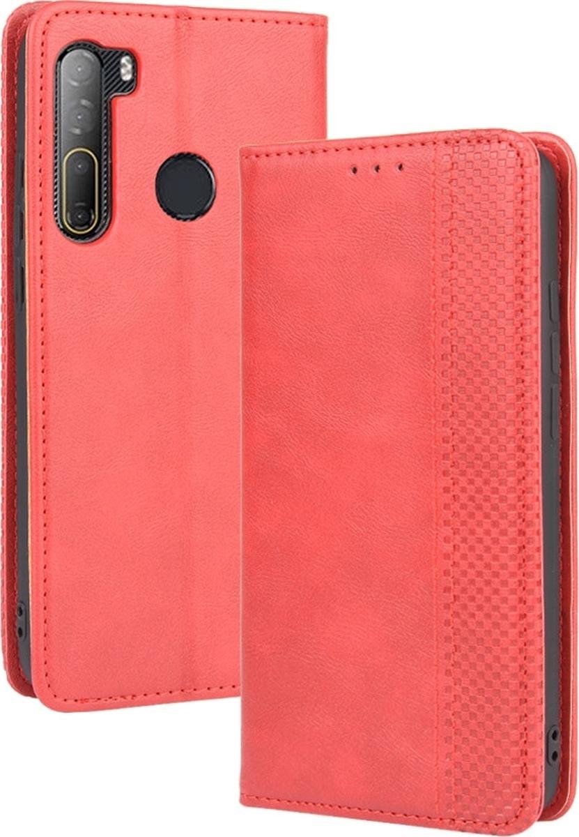 Mobigear Telefoonhoesje geschikt voor HTC Desire 20 Pro Hoesje | Mobigear Sensation Bookcase Portemonnee | Pasjeshouder voor 3 Pasjes | Telefoonhoesje voor Pinpas / OV Kaart / Rijbewijs - Rood