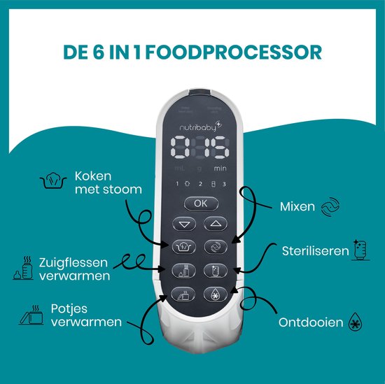 Keukenrobot Babymoov Nutribaby - Industrieel Grijs van Merkloos — afbeelding 5