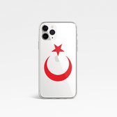 iPhone 12 hoesje - iPhone 12 Pro hoesje - iPhone 12 case - hoesje iPhone 12 - hoesje iPhone 12 Pro - iPhone 12 Pro case - Siliconen hoesje - Transparant - Case met Turkse vlag - Turkse vlag