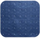 Antislip badmat - 55x55 CM - Blauw - Zuignappen - Vierkant - Diamant - Douchemat - Badmatten - Badkamer - Voor in bad - Antislipmat voor douche - Rubber - Kinderen/Ouderen - Anti slip mat