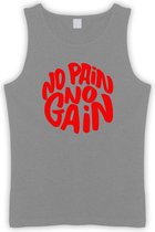 Grijze Tanktop met " No Pain No gain “ print Rood size L