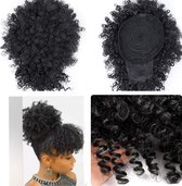 Afro Hair Bun Puff Kinky Curl Clip In Extensions Knot #1