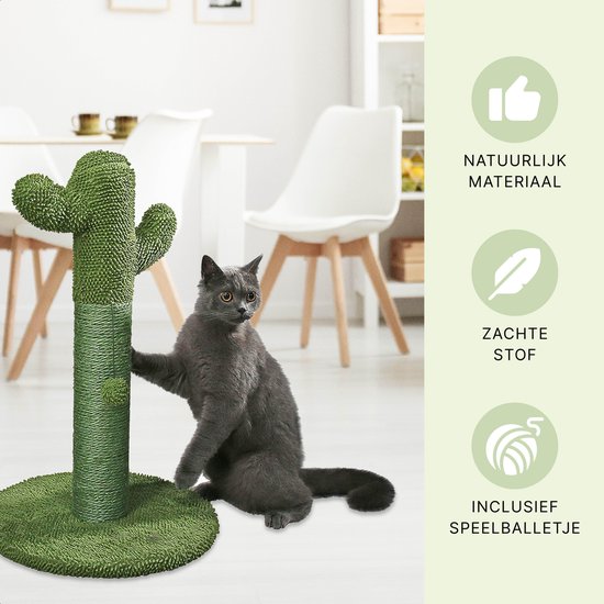 Krabpaal voor Katten - Cactus Krabmeubel - met Kattenspeeltje - H 65cm |  bol.com