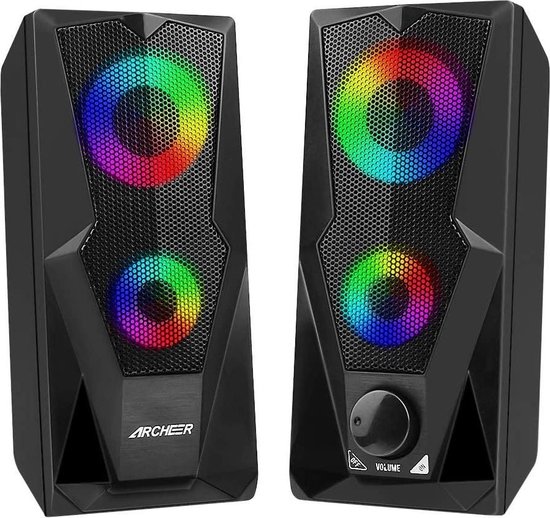 periodieke kader aanraken pc speakers - ARCHEER PC Speaker Wired USB Gaming Computer Boxes RGB LED  Lighting... | bol.com