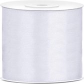 Satijn Lint Wit 75mm 25m