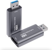 Everytech HDMI naar USB audio en video capture stick - Geanodiseerd aluminium behuizing - Plug & Play - Geschikt voor livestream - Compact - 4k UHD input en 1080p Output - Grijs