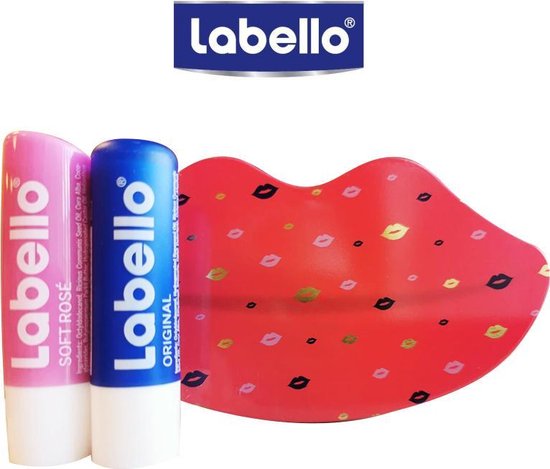 Labello Lippenbalsem Kisses Giftbox - Inclusief Aluminium Lip Opbergbox